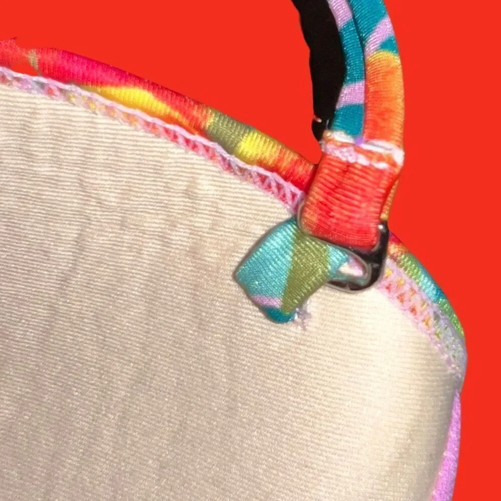 Aeropostale Tropical Print Adjustable Strap Bikini Top Size Medium - Picture 6 of 7